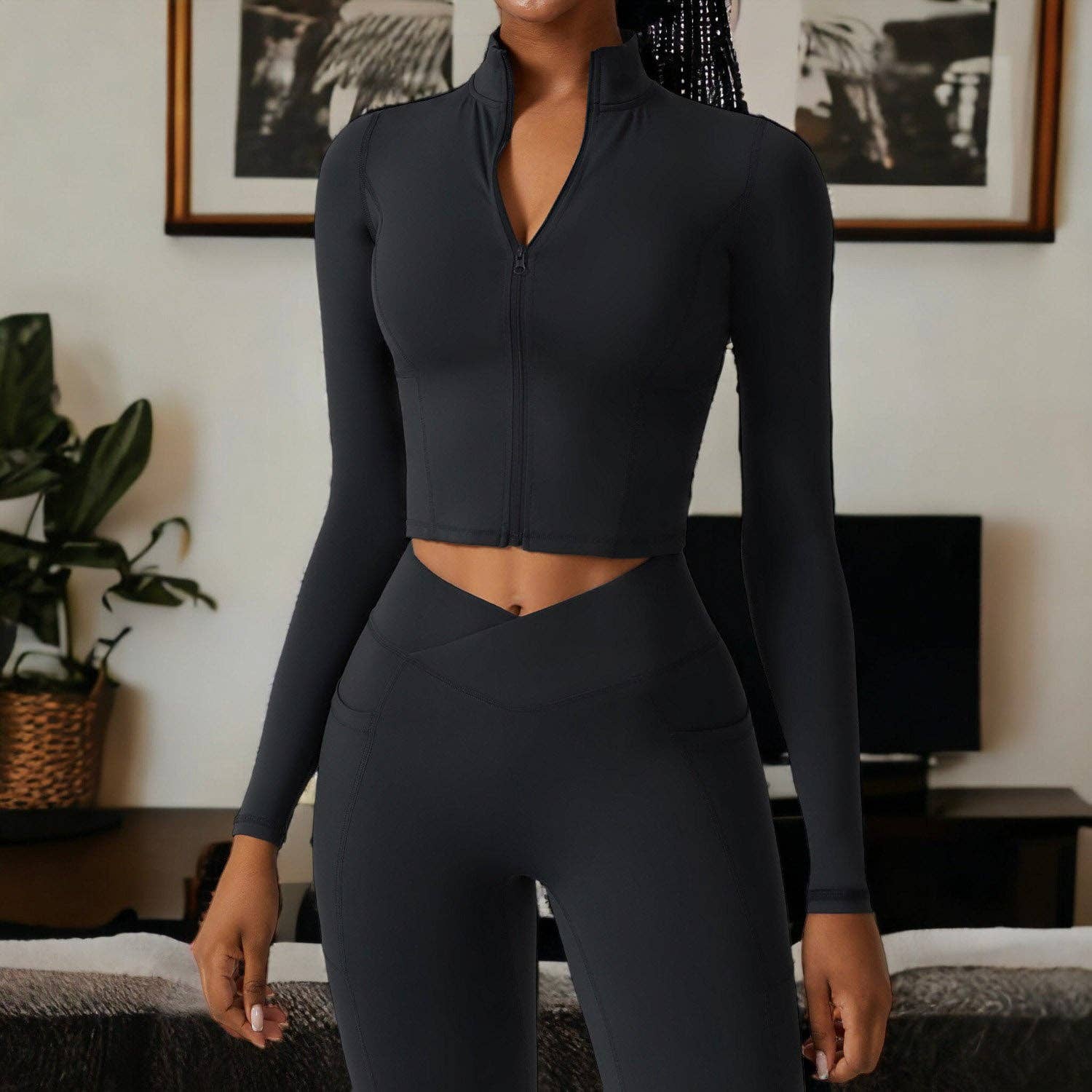 Active by Anna-Kaci - Vente Veste de sport – femme - Veste de sport zippée à col montant10