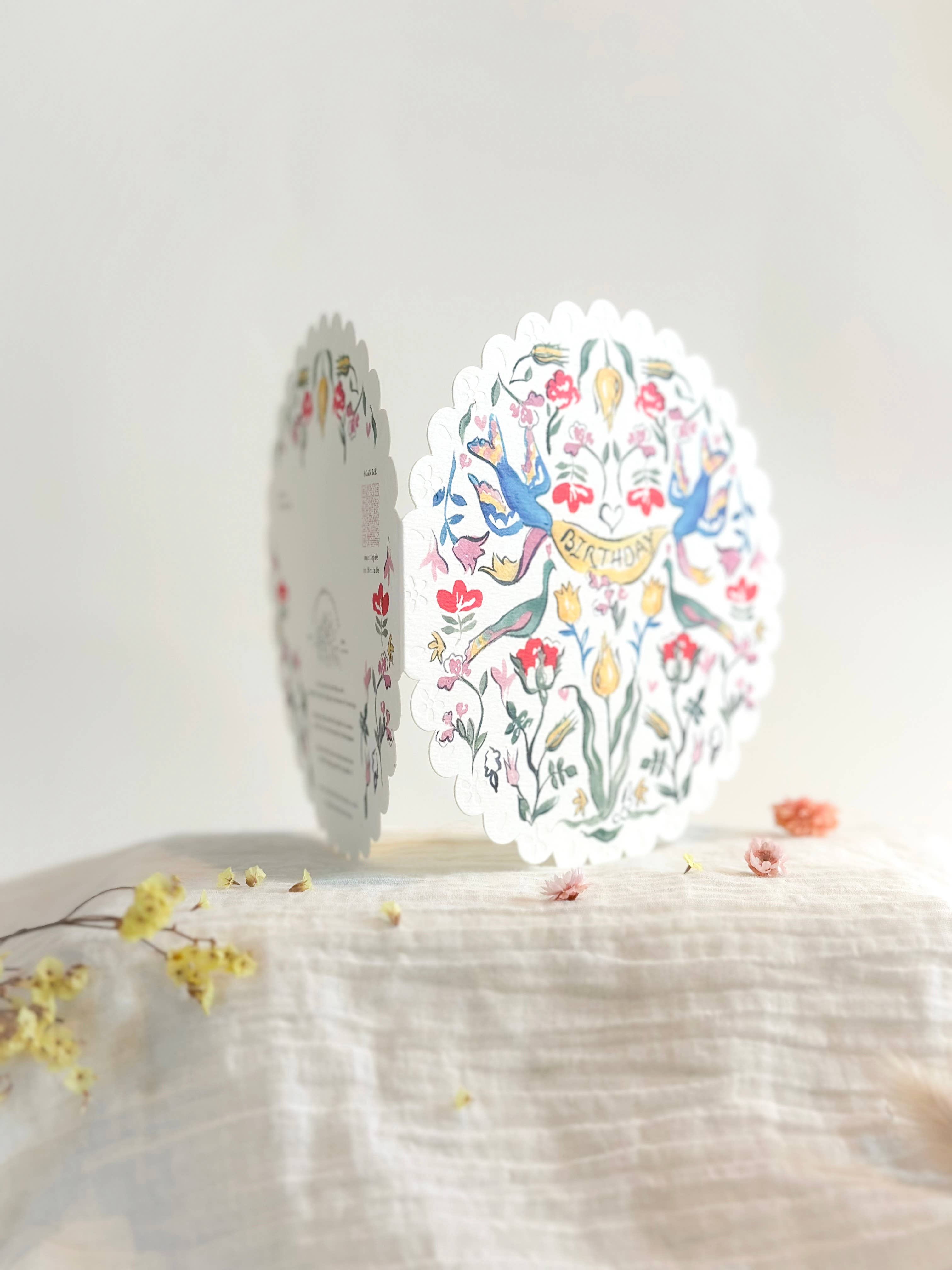 Sophie Amelia Creates – postal de parabéns por atacado – Cartão de aniversário circular com relevo2