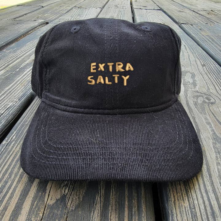 Extra Salty - Casquette pour papa en velours côtelé léger - Jaune polystyrène pour la vente par Cinci Made Embroidery