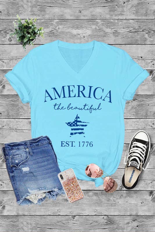 Top Avenue - Wholesale Screen Printed T-Shirt - Women's - Unisex Short Sleeve V Neck T-Shirt7