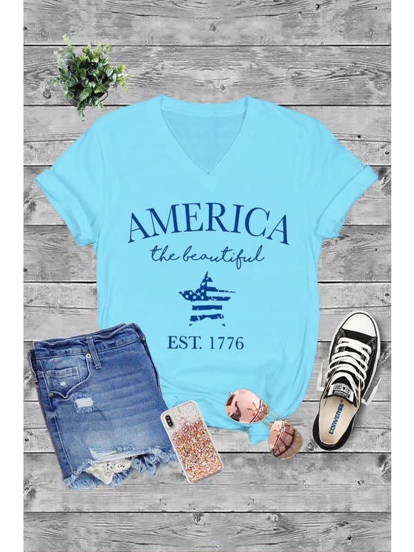 Top Avenue - Wholesale Screen Printed T-Shirt - Women's - Unisex Short Sleeve V Neck T-Shirt7