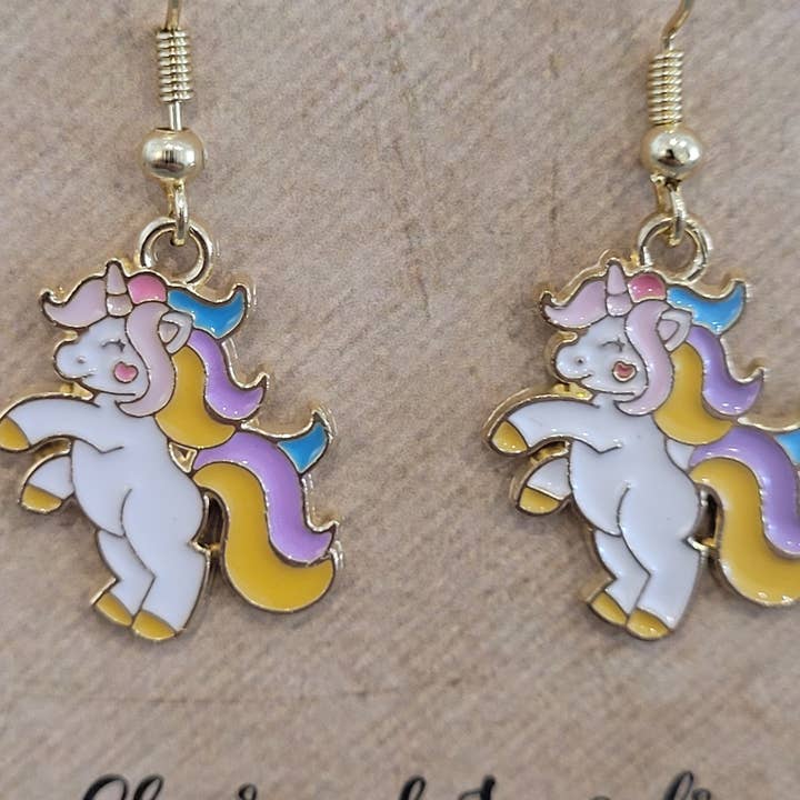 Con-Quest Crafts - Wholesale Jewelry Set - Unicorn & Pegasus Cute Earrings, Necklaces and Zipper Pulls2