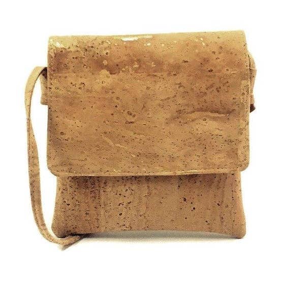 Crossbody tas van kurk en kleine veganistische draagzak voor dames met gouden patroon voor wholesale door Moddanio Cork