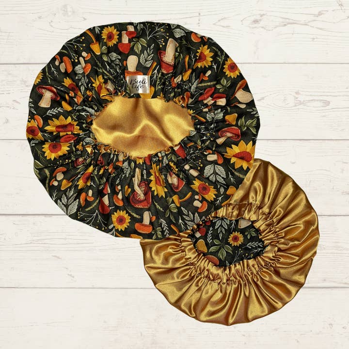 Fall Shrooms Satin Lined Bonnet for wholesale by Buli Life