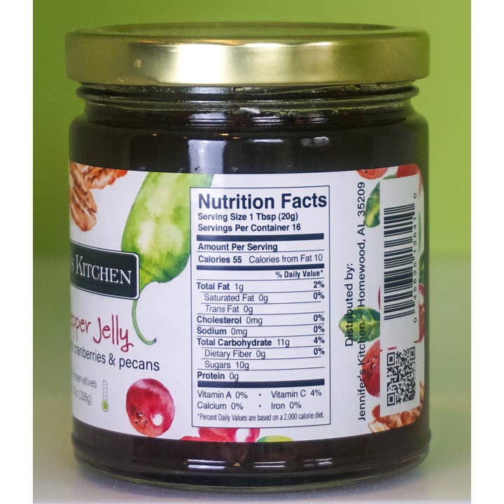 Jennifer's Kitchen - Vente Confiture/gelée - Gelée au poivre des Fêtes, 11 oz, boîte de 121