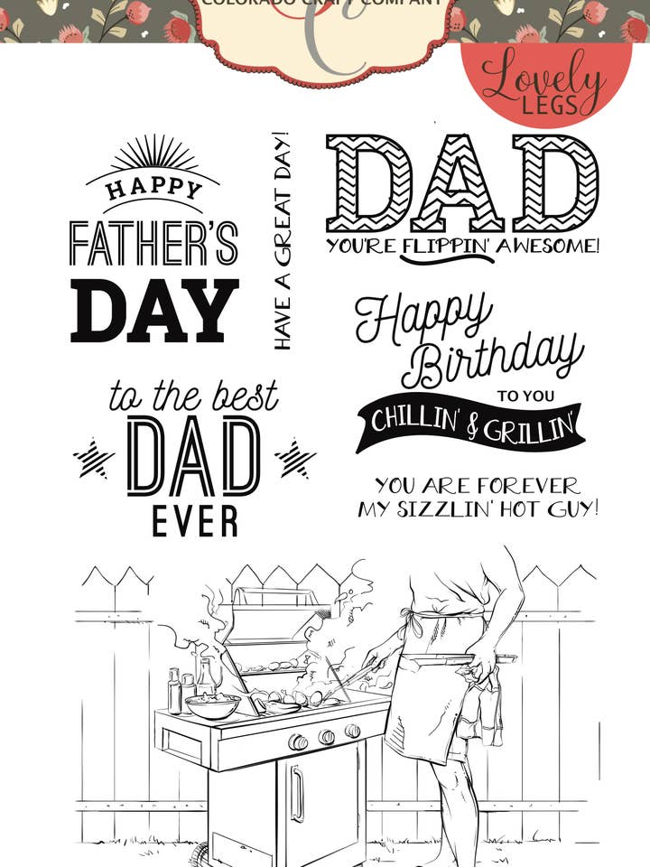 LL238 Mooie benen ~ Chillin' & Grillin Papa voor wholesale door Colorado Craft Company