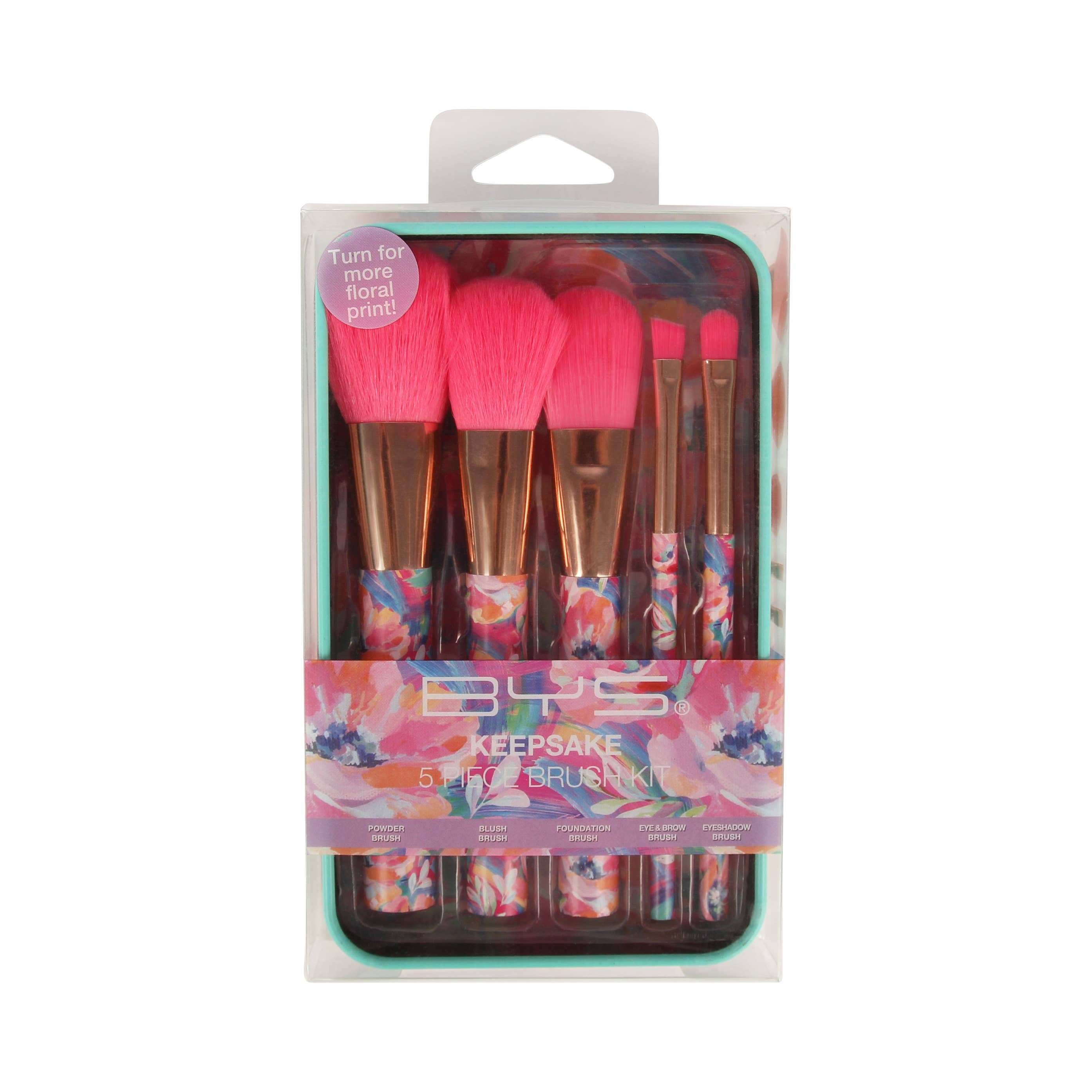 Beauty Pro - Wholesale Makeup Brush Set - BYS Makeup Brushes In Keepsake Tin Flourish 5pc