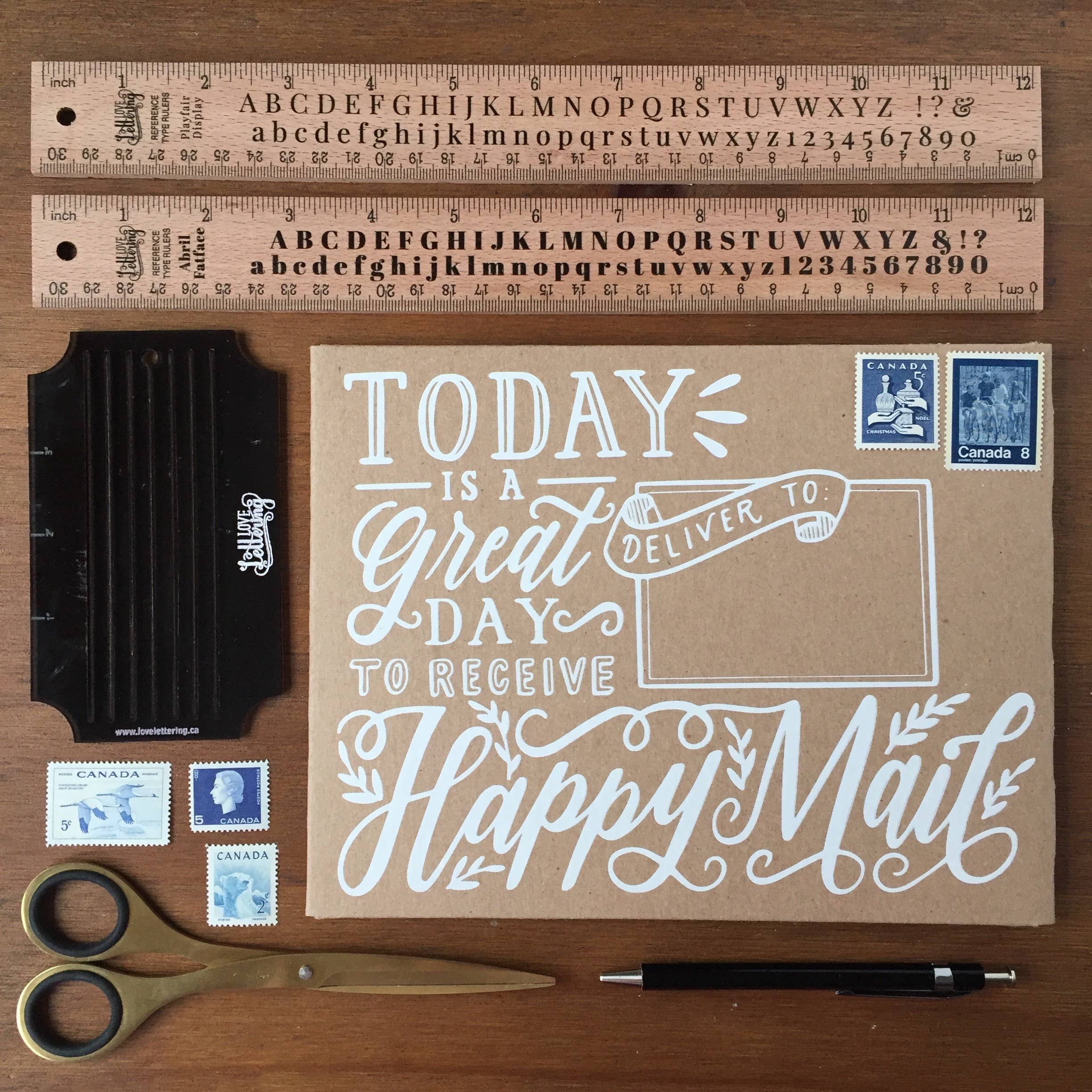 Love Lettering - Wholesale Ruler - 12"/30cm Wooden Ruler with Typeface Reference4