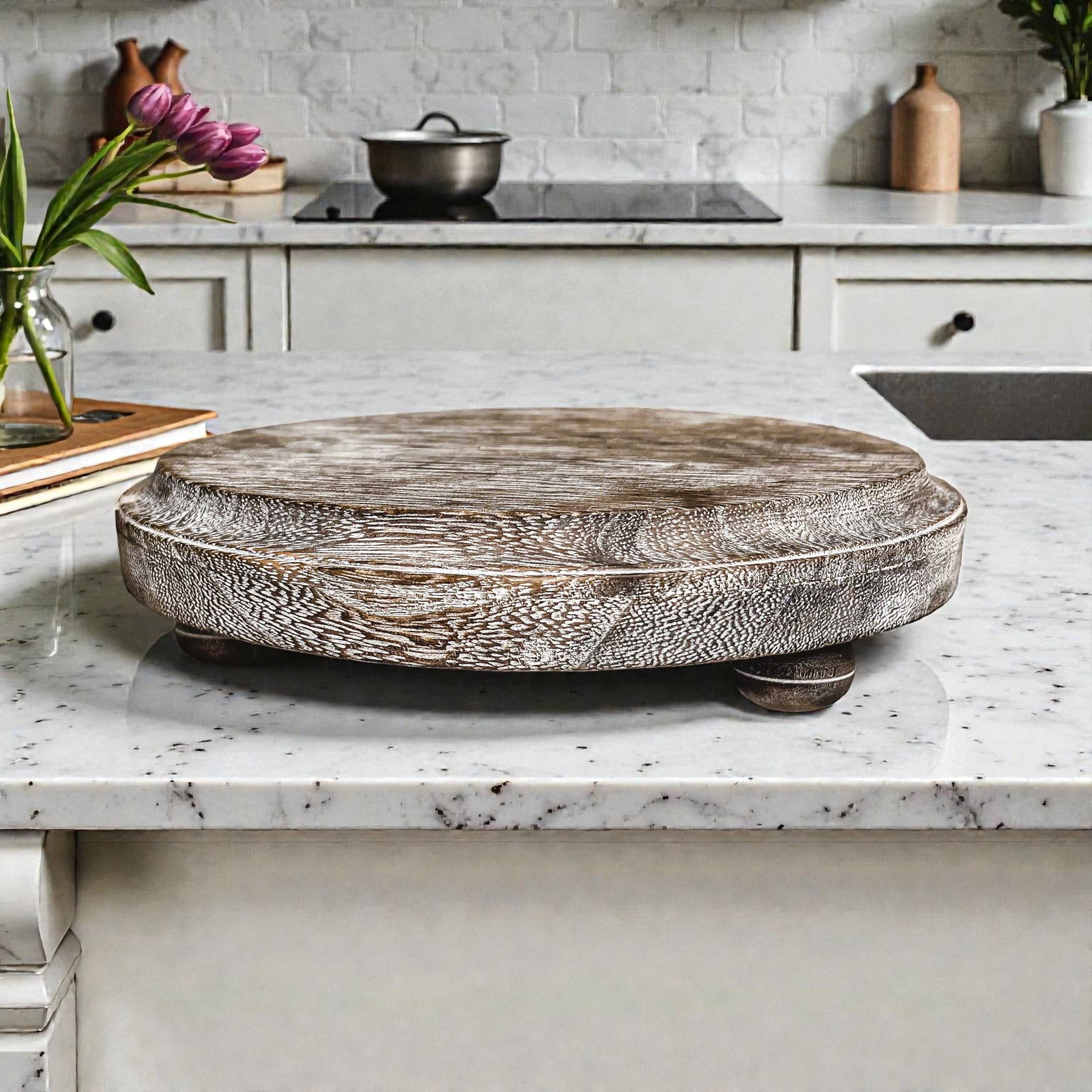 Gia Roma - Wholesale Decoratief dienblad - Ronde houten standaard en sierbord voor tafeldecoratie12