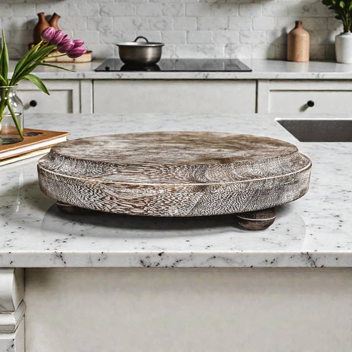 Gia Roma - Wholesale Decoratief dienblad - Ronde houten standaard en sierbord voor tafeldecoratie12