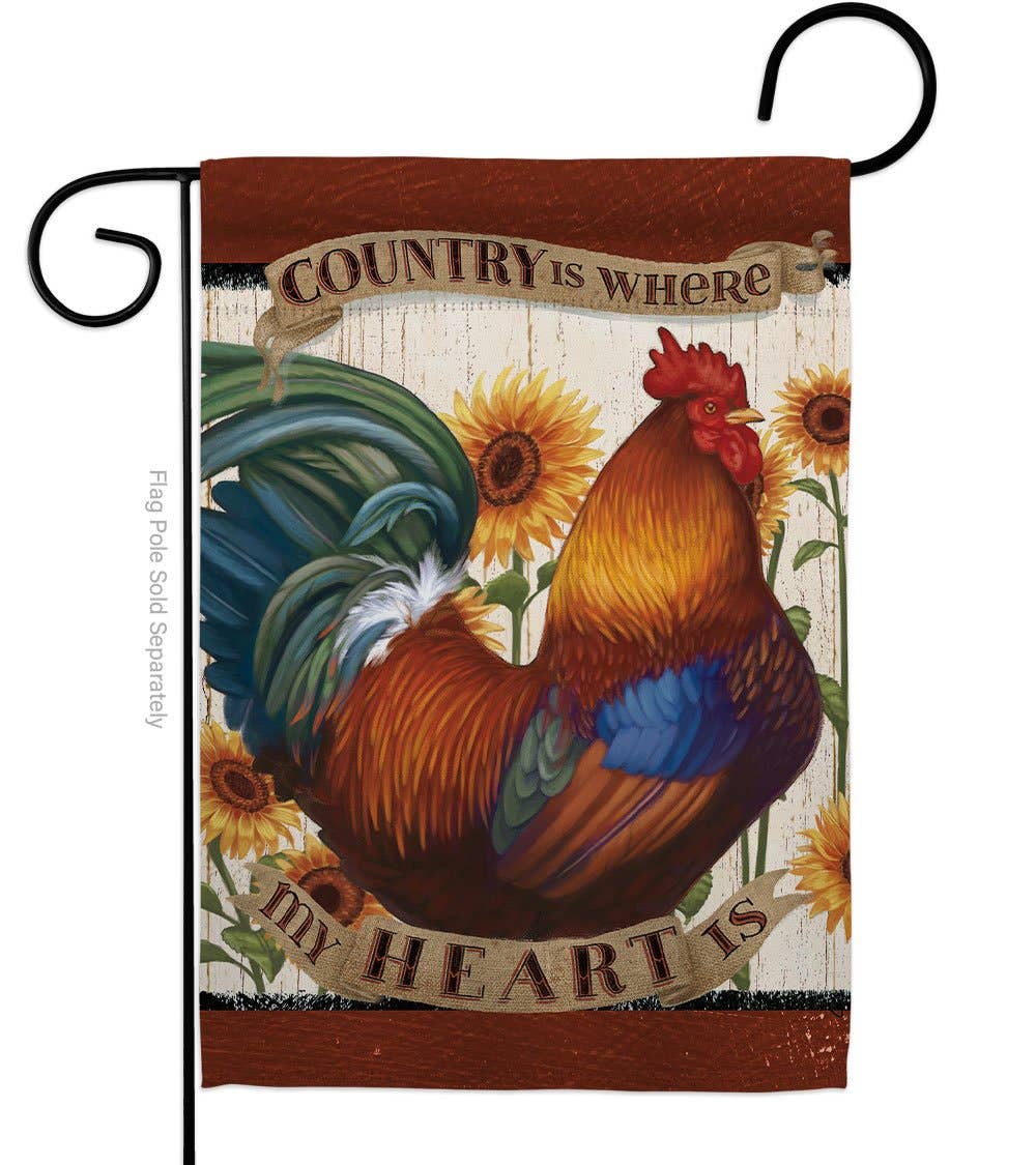 Two Group Flag Co - Venta al por mayor Bandera y manga de viento - Bandera primitiva de animales de corral Country My Heart Animals0