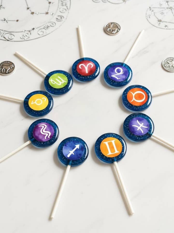 Zodiac Sign Lollipops: Cosmic Horoscope Collection for wholesale by TheLollipopStudio