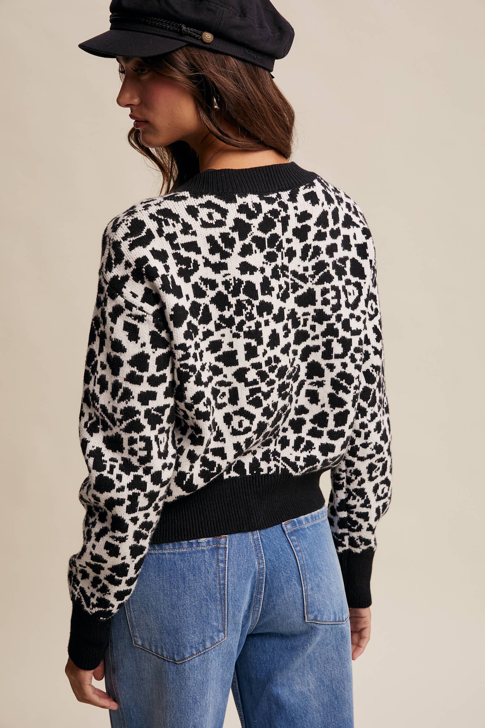 Listicle - Wholesale Cardigan - Women's - Leopard Knit Button-Up Cardigan LSW100118