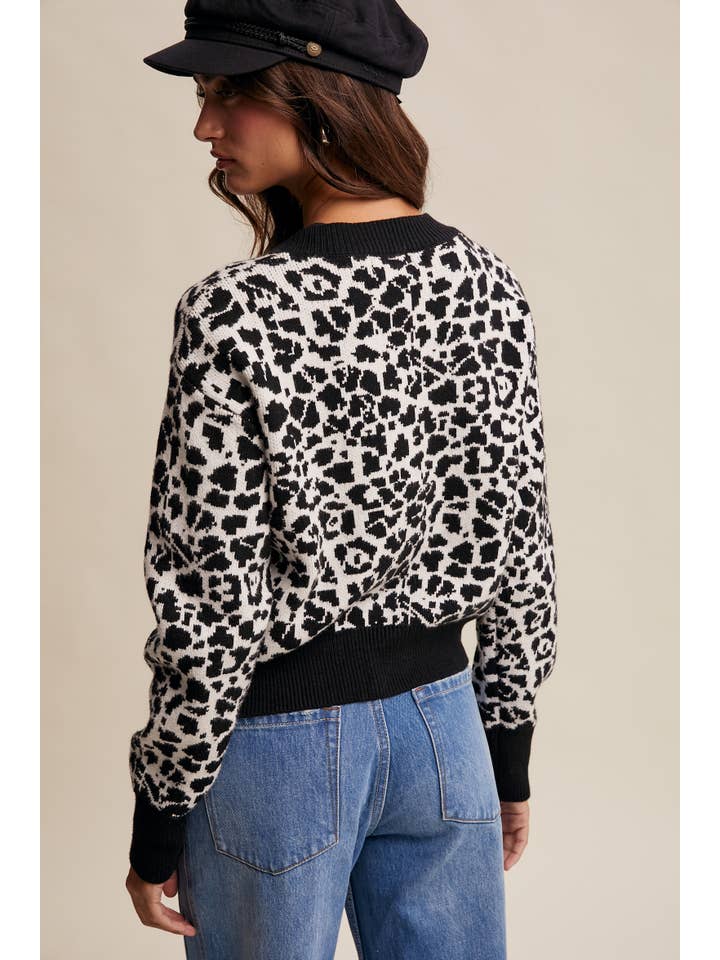 Listicle - Wholesale Cardigan - Women's - Leopard Knit Button-Up Cardigan LSW100118