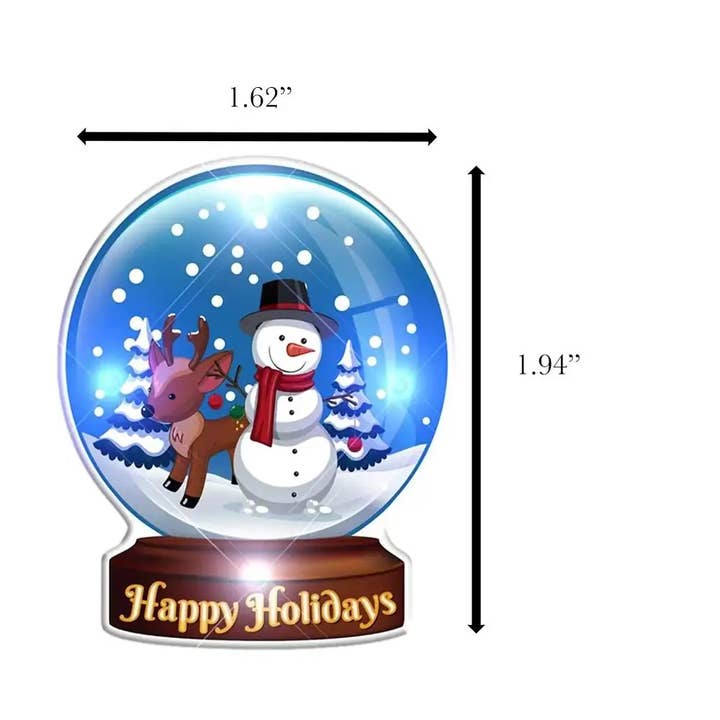 Blinkee.com, LLC - Wholesale Lapel Pin/Button - Christmas Snowman Globe Body Light-Up Pin