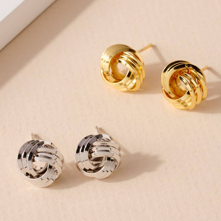 Verita Lane - Wholesale Stud/Post Earrings - Knot Stud Earring Stud/Post Earrings Gold Hypoallergenic Jew4