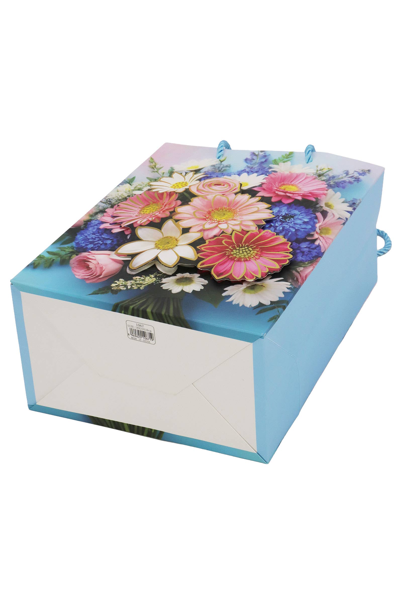 ASSORTITI Borsa regalo in carta opaca floreale margherita 3D - 12 pezzi in vendita all'ingrosso su Faire2