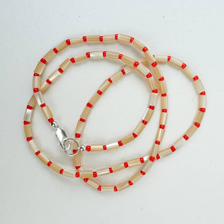 The Karo Necklace Orange Sunset for wholesale by Millhouse Collection