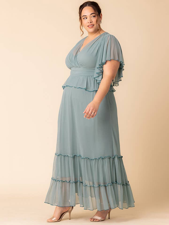 Vestido de malla en capas elegante - Talla grande para venta al por mayor de Kiyonna