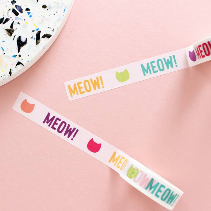 Meow Cat Washi Tape for wholesale by Purple Tree Designs