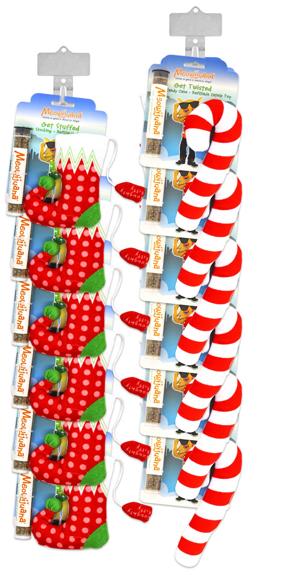 SmarterPaw | Meowijuana & Doggijuana – wholesale Pet toy – Cat – Get Twisted and Get Stuffed Catnip Toy Clip Strip