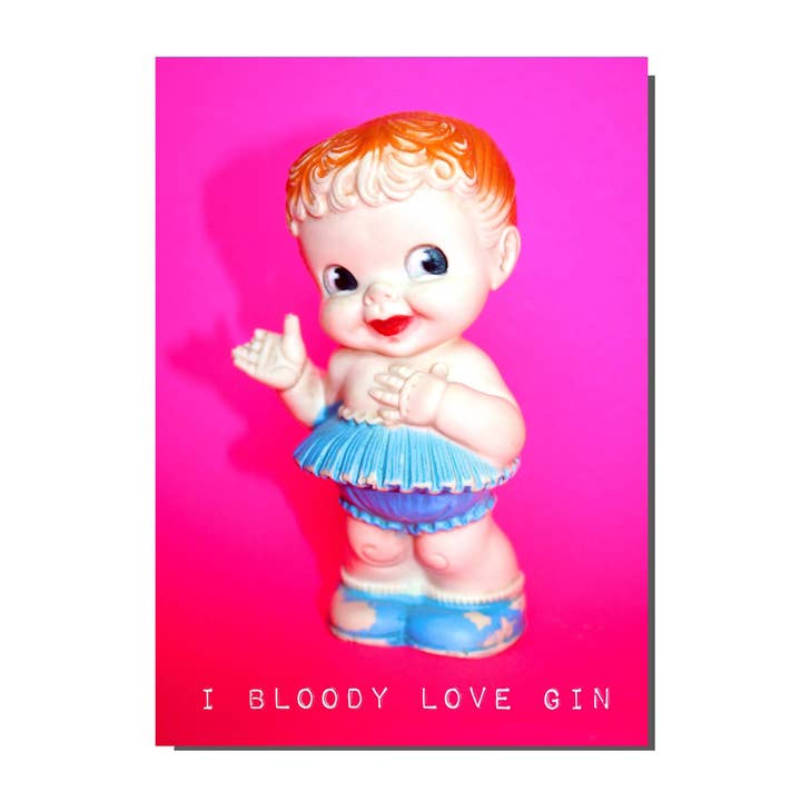 TP032 Kitsch I Bloody Love Gin Greetings Card (pack of 6) for wholesale by Bite Your Granny