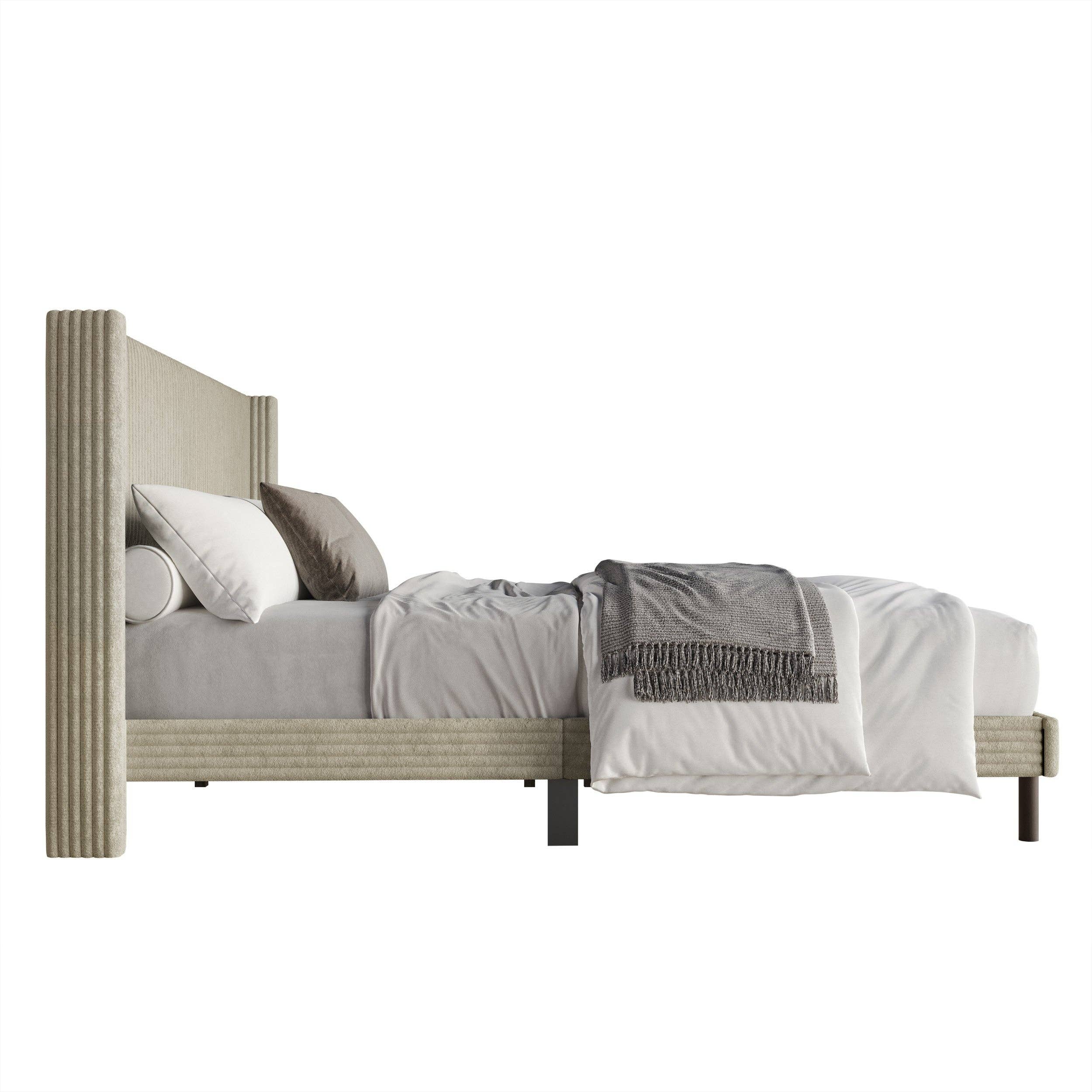 Home Design - Wholesale Bed - Duluth Corduroy Velvet Upholstered Platform Bed5