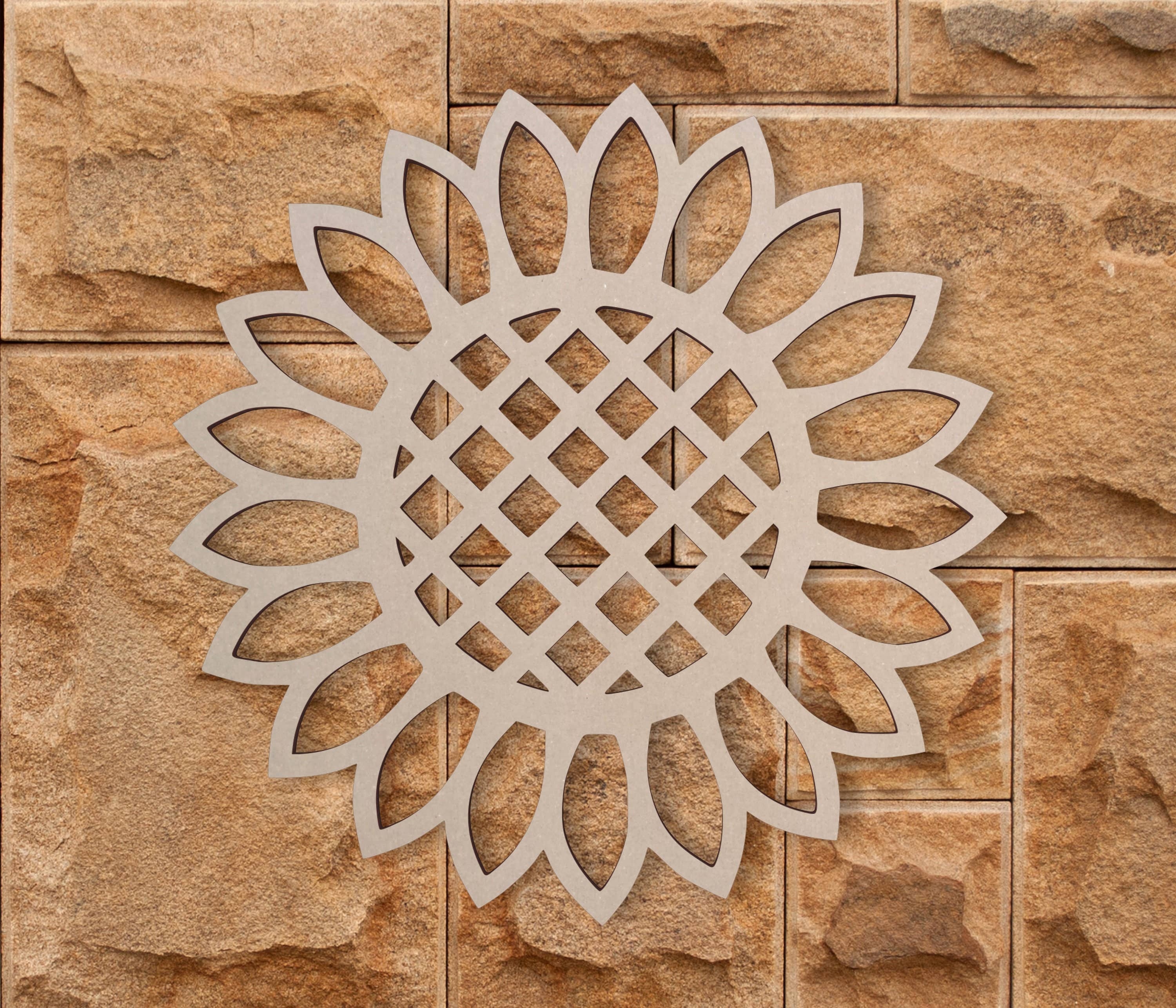 Jess and Jessica - Venta al por mayor Papel pintado 3D - Girasol con forma de madera, recorte de flores, arte de pared con flores5