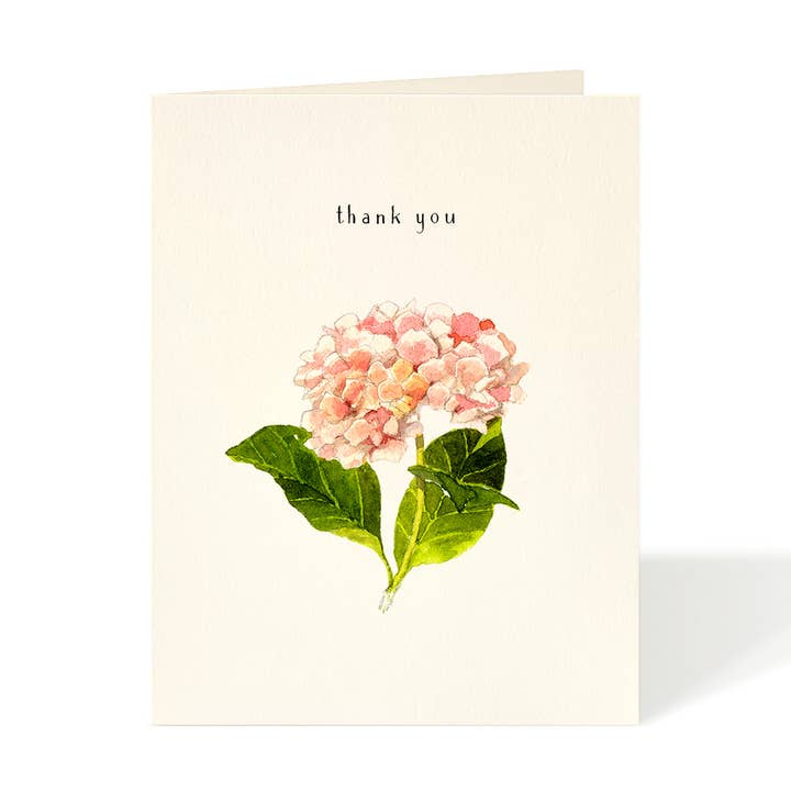 Pink Hydrangeas - Thank You Card for wholesale by Felix Doolittle