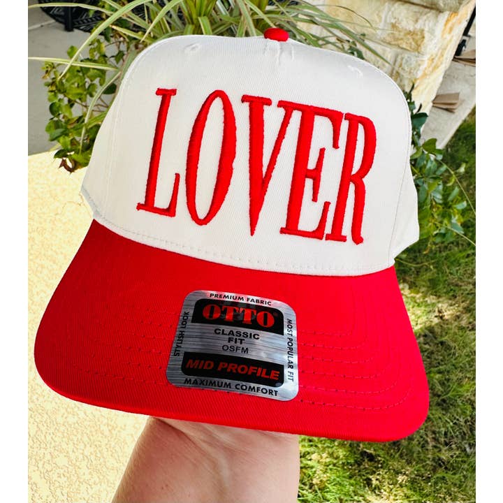 LOVER PUFF EMBROIDERY TRUCKER HAT for wholesale by Southern Attitude Designs Inc