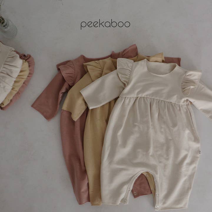 Baby Ruffle Long Sleeve Bodysuit & Pants - Cream Color for wholesale by peekaboo