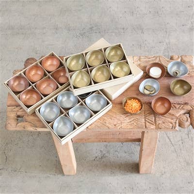 HomArt - Wholesale Candle Holder - Alma Metal Tealight Holder - Boxed Set of 6 - Brass3