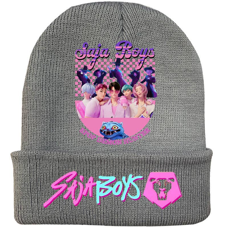 Little Trendy - Vente Bonnet – enfant - Bonnet tricoté inspiré du K-pop KDH - gris3