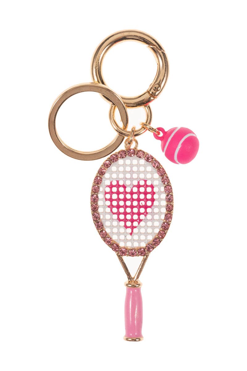 Designature New York - Wholesale Keychain - Women's - Sports Tennis Racket Enamel W Rhinestones Keychain2