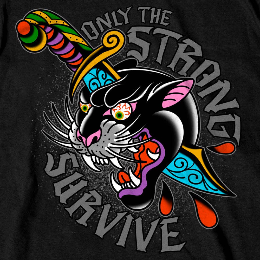 Hot Leathers GMD1516 Men's Black Panther Tattoo Short Sleeve T-Shirt for wholesale on Faire3