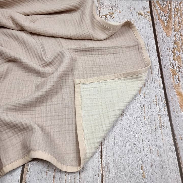 Ninki Nanka Organic – wholesale Filtar – Barn och baby – Muslin babyfilt - Beige & Ivory