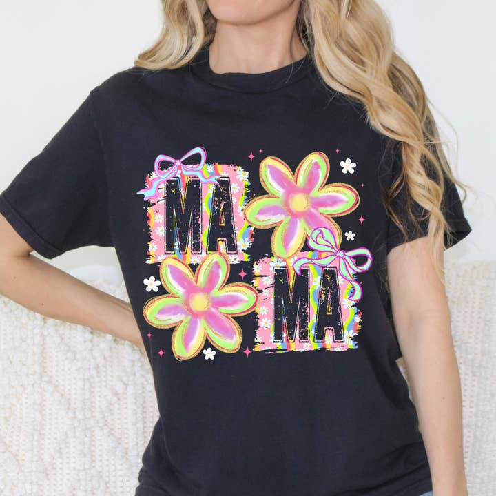 Retro Mama Comfort Color Tshirt for wholesale by Classy and Sassy Creations and Boutique