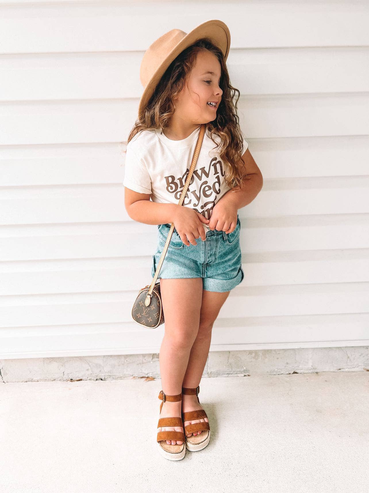 Beige Brown Eyed Girl Kids T-Shirt | Van Morrison Lyrics Tee for wholesale on Faire10