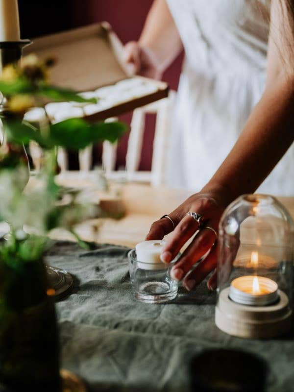 Luna Clear Tea Light Cup for wholesale by Old Green