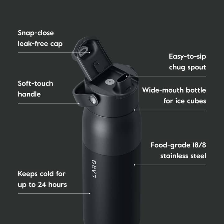LARQ - Wholesale Water Bottle - LARQ Bottle Swig Top 34oz - Insulated Water Bottle - Obsidian Black2