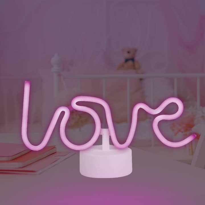 Lifeware Group LLC - Vente Enseignes néon - Panneau lumineux au néon CIAO Tech LOVE pour bureau, rose