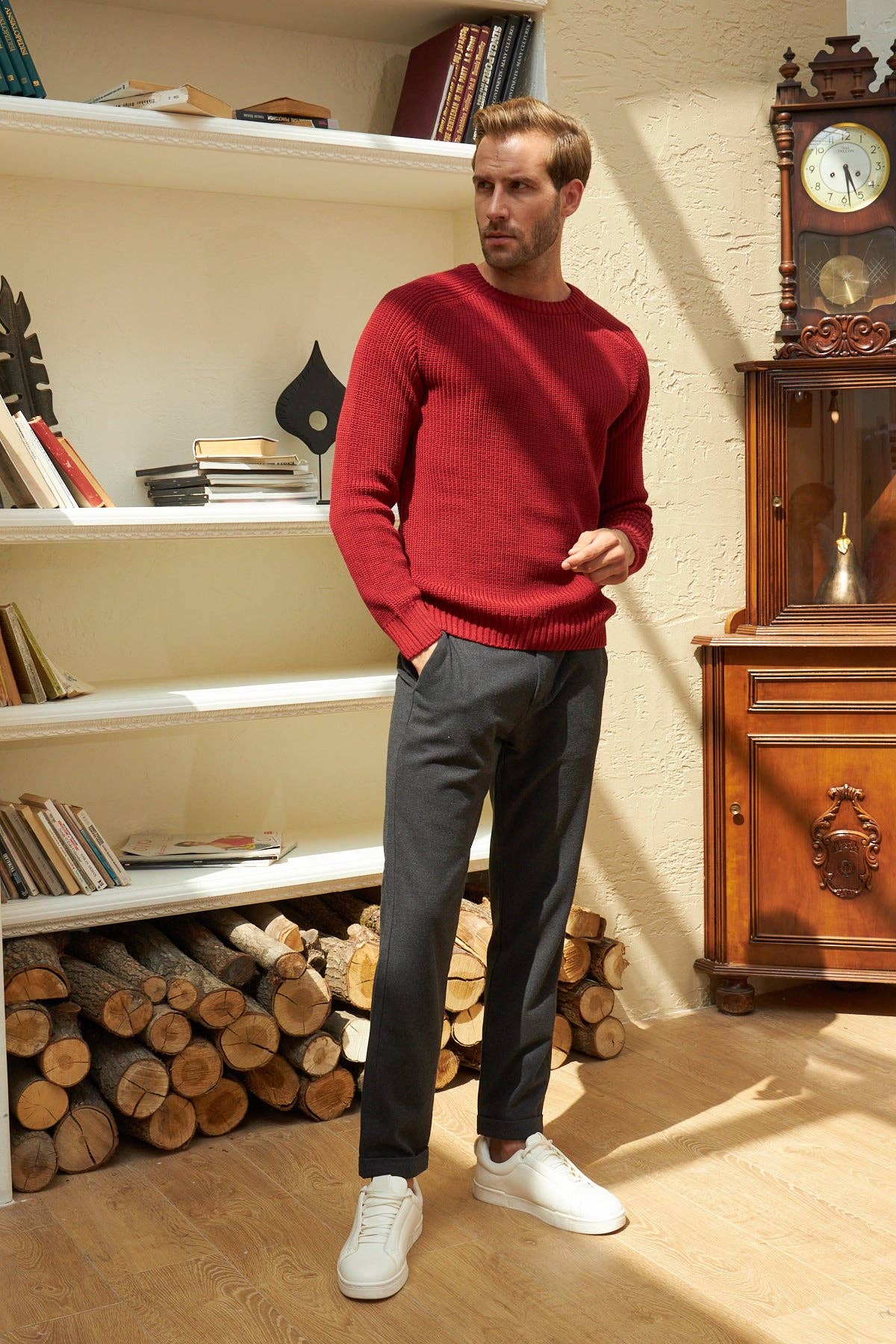 Wear Sierra - Wholesale Knit Sweater - Men's - Men's Long Sleeve Crewneck Mid-Weight Pullover Sweater11