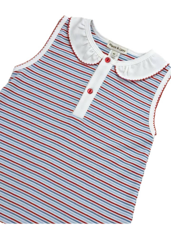 Marco and Lizzy - Wholesale Dress - Kids - Red White and Blue Stripe A line dress2