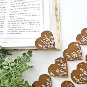 Clip Book Mark Heart Shaped With Ribbon Bow Large Heart Journal Clip Page  Marker