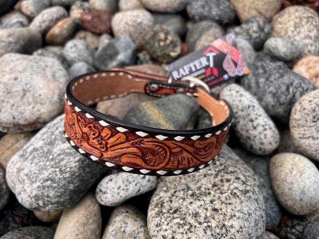 Rafter T Ranch Company - Wholesale Pet Collar - Dog - Western Hand Tooled Dog Collars0