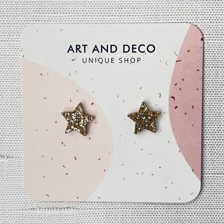 Gold Star Stud Earrings for wholesale by Art and Deco Shop