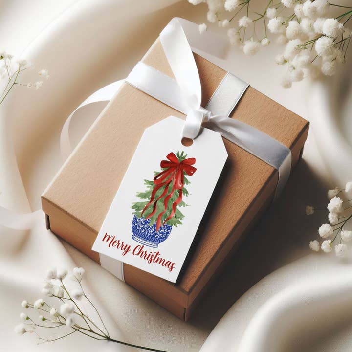 Design Carolinas - Wholesale Gift Tag - Chinoiserie Topiary Tree Christmas Holiday Gift Tags3