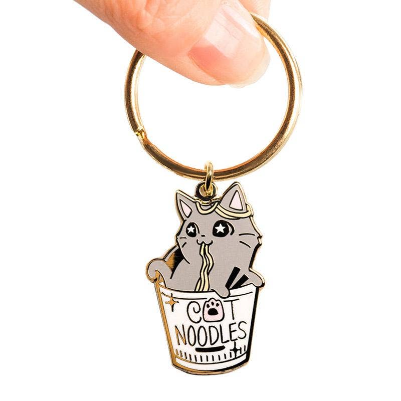 Flair Fighter - Wholesale Sleutelhanger - Uniseks - Kat (beker) noedels emaille sleutelhanger, vaderdag cadeau1