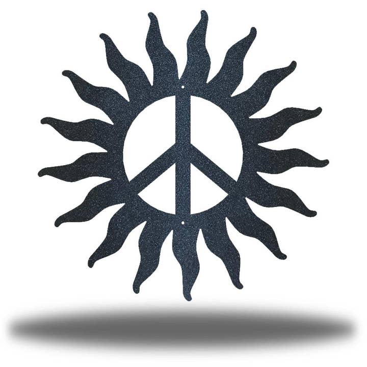 Riverside Designs - Wholesale Wall Accent - Peace Sign Sun Metal Wall Art | Indoor & Outdoor Home Décor