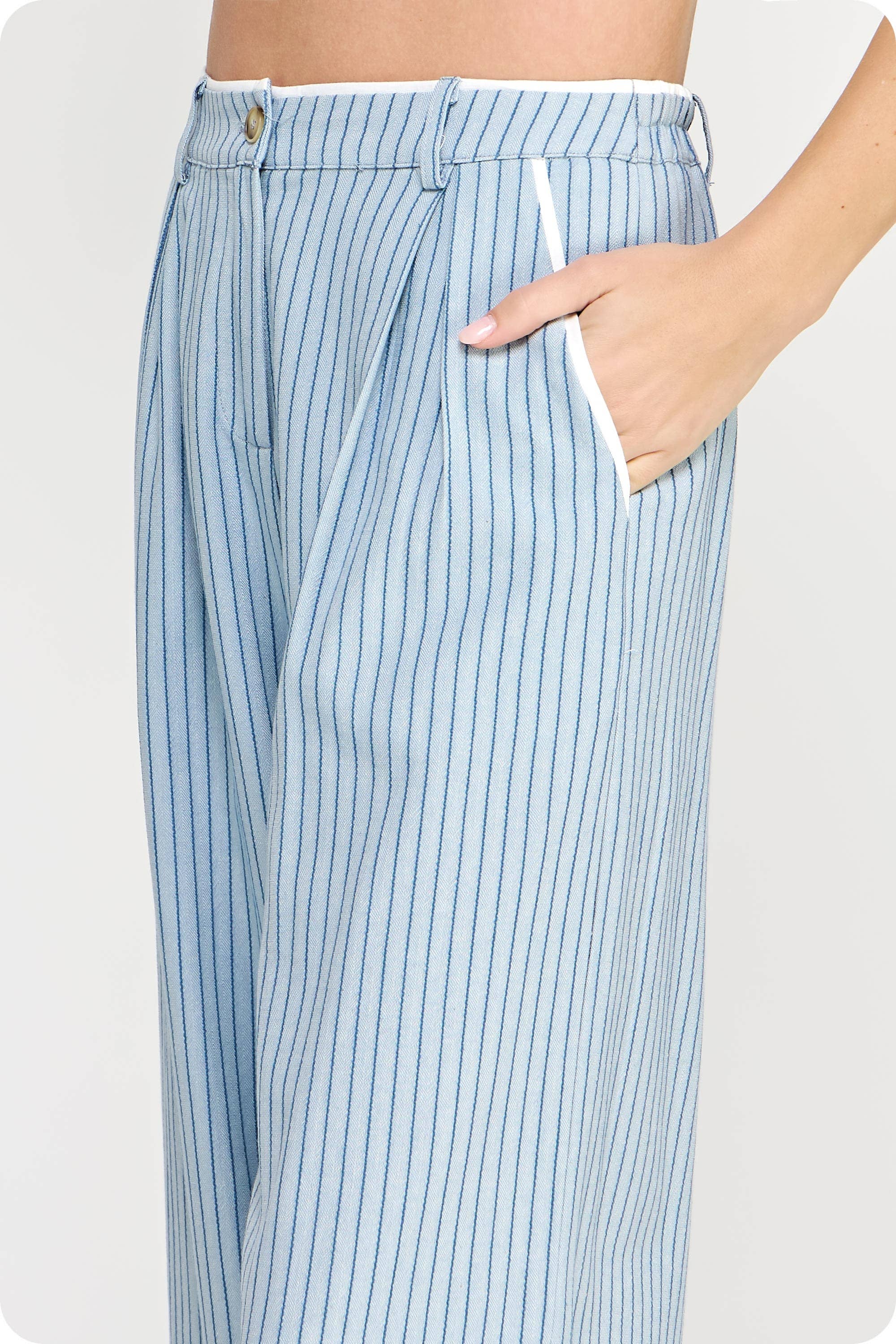 Strut & Bolt – Engroshandel Bukser - Dame – Linnedbukser med kontrastpiping detaljer26